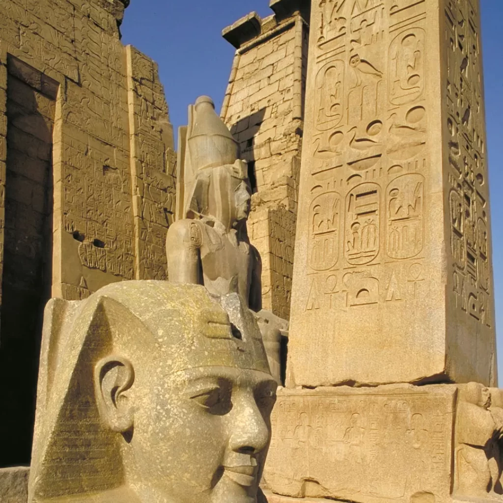 Egyptian obelisk statuary Temple of Luxor Egypt